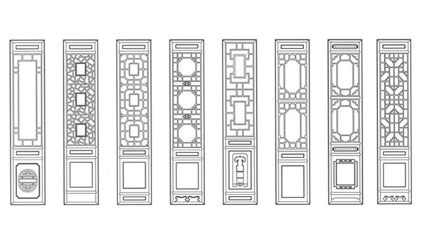 惠济喜迎门中式花格CAD设计图样式大全