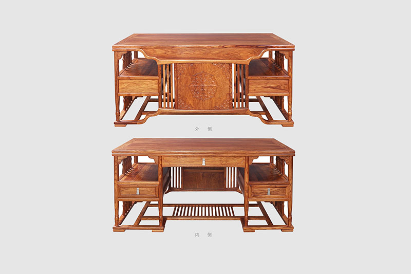惠济中式家居装饰书房桌椅组合家具效果图